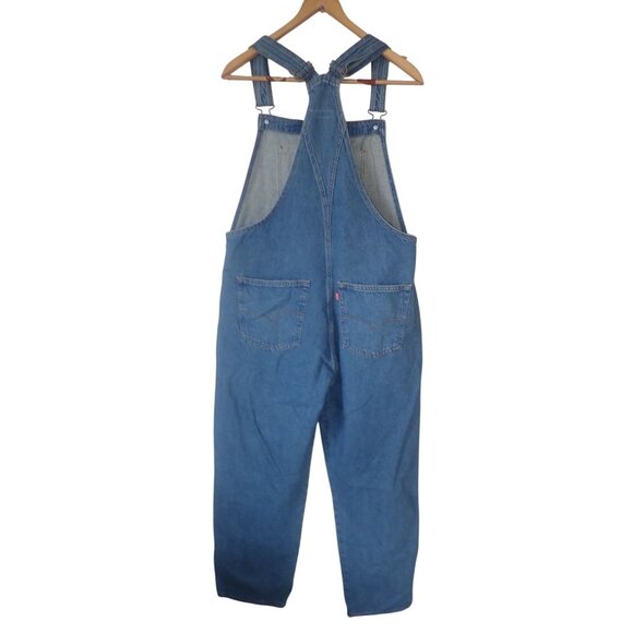 Levis Womens L Denim Overalls Blue Jean Carpenter Bib Pockets Button Closure New - Picture 5 of 8